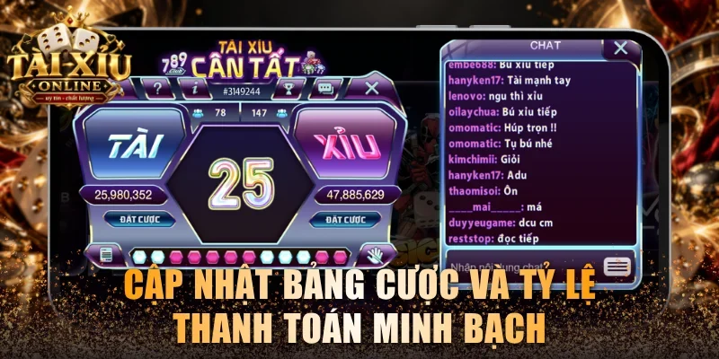 Tài Xỉu 789club - Hướng Dẫn Chơi Và Bật Mí Mẹo Trúng Lớn 3 Cập nhật bảng cược và tỷ lệ thanh toán minh bạch